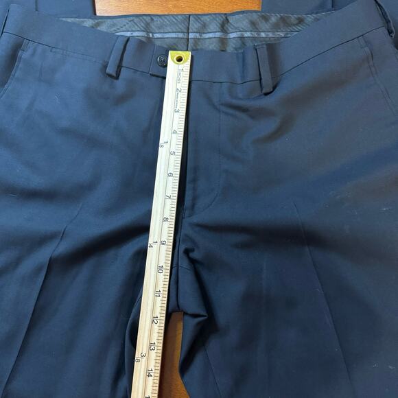 Nordstrom Rack Men's Flat-Front Black Dress Pants Tapered Leg Size 36x30 - Picture 5 of 10